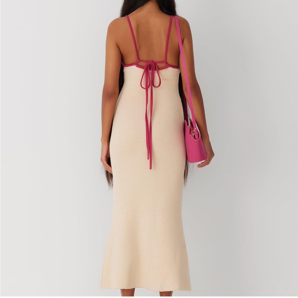 Pink Midi Dress Size Large - Picture 2 of 4